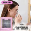Queen Eyes. 30D False Eyelashes 240 Pieces Natural Black Individual Lash Extensions Reusable, Wispy and Natural look Lash Extensions (30D-8-16mm 240 MIX) (30D)