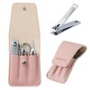 Nail Clipper Set Gifts for Women, 6 Pcs Case Fingernail Clipper Christmas Stocking Stuffers for Adults (Pink)