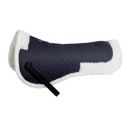 HORZE Fur Half Pad | Durable, Breathable, Non-Slip Correction Saddle Pad - Grey - Pony
