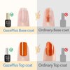 GAZEPLUS 2 Pcs 15ml No Wipe Gel Top & Base Coat Set Hema-free Shiny & Long Lasting,Base Top Coat for Gel Nail Polish Professional Nail Salons