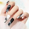 Bevimee Blooming Gel Nail Polish Marble Nail Polish 12ML Watercolor Marble Ink for Nails Black & White, Spreading Magic Blossom Effect Flower Nail Art Design Manicure DIY At Home, 2PCS
