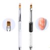 LWBTOSEE 2pc Nail Ombre Brush Nail Art Painting Pen Brush UV Gel Polish Gradient Color Rhinestone Crystal Acrylic Nail Drawing Pen