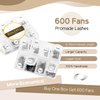 Premade Fans Eyelash Extensions 600 Fans 10D Handmade Volume Lashes Extensions 0.07mm Thickness 8-15mm D Curl Premade Volume Eyelash Extension Middle Stem Promade Lashes(600Fans-10D-0.07D,8-15mm)