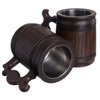 MyFancyCraft Gifts for Men Handmade Beer Mug Oak Wood Stainless Steel Cup Box Natural 0.3L 10oz Classic Brown