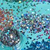 Moon Glitter Holographic Glitter Shapes 100% Cosmetic Glitter for Face, Body, Nails, Hair and Lips - 0.10oz - Silver
