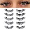 KSYOO False Eyelashes Cat Eye Lashes Wispy Lashes Clear Band V1 Russian Strip Lashes That Look Like Extensions D Curl Cat Eye Lashes Natural Look Faux Mink 3D Fluffy Russian Strip Eyelashes