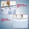 Stainless Steel Double Shower Curtain Hooks Rust Proof (Set of 12) – Double Sided Bathroom Curtain Hooks with Effortless Gliding Roller Balls – Easy to Install Dual Shower Curtain Hangers (Nickel)