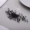 Chargances Bridal Black Crystal Hair Comb Gothic Black Hair Vine Side Comb Rhinestone Hair Accessory Wedding Headpiece Prom Party Festival for Women and Girls(Style 4)