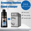 3-in-1 Instant Gray Darkening Shampoo for Men - Simpler Mustache & Facial Hair Color with Plant Extract in 10 Minutes