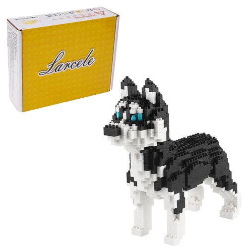 Larcele Micro Husky Dog Building Blocks Super Mini Pet Building Toy Bricks, 950 Pieces KLJM-02 (Husky)