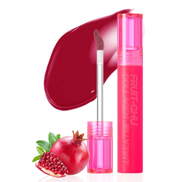 16BRAND Chosungah Fruit-Chu Collagen Korean Lip Tint Korean MakeUp 0.14 oz | Lip Stain Long Lasting Collagen Plumper Water Tint | Moisturizing Lip Tint Stain K Beauty Lip Gloss (Pomegranate Jelly)