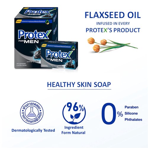 Active Charcoal Bar Soap Compatible With Protex For Men, (Pack of 4),Bar Soap for Men's Body, Face and Shave, 2.11 oz./60g.