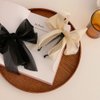 2 Pcs Chiffon Banana Hair Clips Big Bow Hair Claw Clips No Slip Hair Barrette Clips Ponytail Holder Hair Accessories for Women Ladies Girls (Black and Beige)