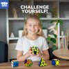 STEAM Life Speed Cube Set 5 Pack Magic Cube, Includes Speed Cubes 3x3, 2x2 Speed Cube, Pyramid Cube, Megaminx Cube Puzzle Cube Bundle for Kids & Adults, Stocking Stuffers for Boys