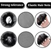 BBTO 12 Pcs Invisible Mesh Hair Nets for Ballet Buns, Sleeping and Wigs - Elastic Edge, Black