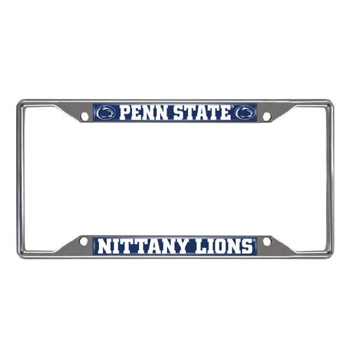 FANMATS 14880 Penn State Nittany Lions Chrome Metal License Plate Frame, Team Colors, 6.25in x 12.25in