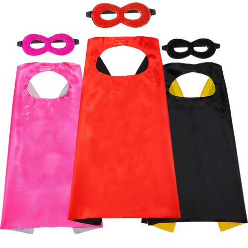 AODAI Superhero Capes for Kids Halloween Costumes and Dress up - Superhero Toys Capes 4-10 Year for boys birthday party Gifts(3PCS)