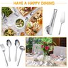 10-Piece Dishwasher Safe Silver Serving Utensil Set - Includes Spoons, Forks, Tongs, Ladle, and Pie Server