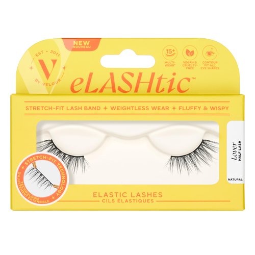 eLASHtic™ Lashes | Half Lashes | Strip Lashes | Natural Wispy Lashes | Fake Eyelashes | Elastic Lash Band | Flared & Natural Volume (Lover) Half Lash