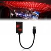 Portable Car Roof Star Night Light, Adjustable USB Flexible Interior Lamp, Auto Rotation Breathing and Sound Activated LED Romantic Projector for Cars, Bedrooms, Parties, etc (Red)