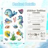 Konsait 120+ Ocean Temporary Tattoos, Glitter Under the Sea Tattoos for Kids Adult, Fish Tattoos Sea Life Animal Temporary Tattoos, Shark Octopus Starfish Fake Tattoos, Under the Sea Party Favors