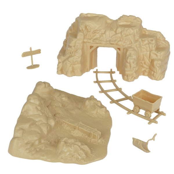 BMC Classic Marx Western Gold Mine Plastic Cowboys Army Men Playset Accessories