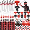 Lorfancy 72 Pcs Ninja Party Favors Supplies Kids Ninja Toys Headbands Slap Bracelets Stickers Keychains Accessories Boys Ninja Samurai Birthday Party Decorations Goodie Bag Fillers Gifts