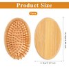 Bamboo Massage Comb, Wooden Scalp Massager Wooden Hair Brush Round Portable Bamboo Comb Anti-Static Air Cushion Hairbrush Mini Travel Hair Brush for Women and Men, No Handle Design