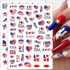 8 Sheets 4th of July Nail Art Stickers American Independence Day Nail Design Decals 3D Self-Adhesive Nail Art Supplies USA Flag Patriotic Stickers Manicure Sticker for Memorial Day