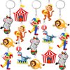 30 Pcs Circus Party Favors Circus Keychain Clown Animals Key Ring Carnival Theme Party Supplies Decorations