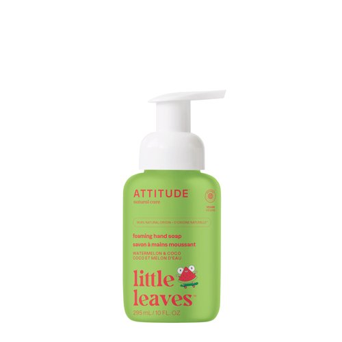 ATTITUDE Foaming Hand Soap for Kids, EWG Verified, Dermatologically Tested, Plant- and Mineral-Based Ingredients, Vegan, Watermelon & Coco, 10 Fl Oz