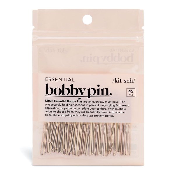 Kitsch Blonde Bobby Pins - 1.87 Inches | Ideal for Blonde, Thick & Thin Hair | Hair Styling Accessories for Kids, Girls and Women | Hair Stylist Must Haves | Stylish and Secure Hair Pin - 45 pcs