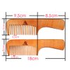 3 PCS Peach Wooden Comb Women and Men Comb - Wide & Narrow Tooth (S023)