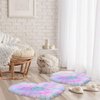 Mudder 2 Pieces Heart Shaped Rug Fluffy Faux Area Rug Bushy Room Carpet for Home Living Room Sofa Floor Bedroom, 12 x 16 Inch(Pink, Purple, Green)