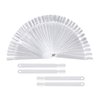 200 Pieces Nail Swatch Sticks Clear Square Nail Tips Nail Color Display Sticks Nail Swatches with Metal Screw Holder Fan Shaped Plastic Sample Sticks
