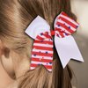 Comelodiant 4th of July Hair Ties Accessories Patriotic Fourth of July Hair Bow Tie Red White Blue Scrunchies Elastic Hair Hoops for Women Girls, 4 PCS