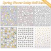Flower Nail Art Stickers Decals Floral Daisy Nail Decals Spring Summer 3D Self-Adhesive Nail Art Supplies Pink White Petals Flowers Spring Nails Transfer Sticker for Manicure Nail Art Decoration 6PCS