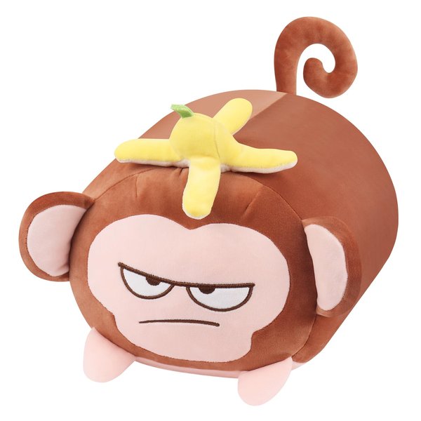Achwishap Banana Monkey Plush Pillow,Monkey Stuffed Animal Plushy Toy,Cute Plushie Banana Monkey Kawaii Pillow,Lovely Monkey Hugging Pillow for Gifts Girls Boys(14”Brown)