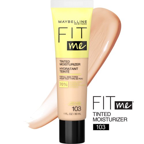 Maybelline Fit Me Tinted Moisturizer, Natural Coverage, Face Makeup, 103, 1 Count