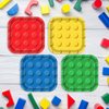 XIENBLOC 48pcs Building Block Party Plates Building Bricks 7inch Birthday Paper Plates Birthday Party Supplies Colorful Paper Birthday Dessert Plates for Kids