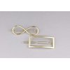 Gold rectangle barrette outline shape metal hair clip barrette gold shiny clip