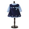 Sophia's 2 Piece Winter Velour Snowflake Embroidered Dress and Striped Long Sleeve Shirt for 15 Inch Dolls, Navy