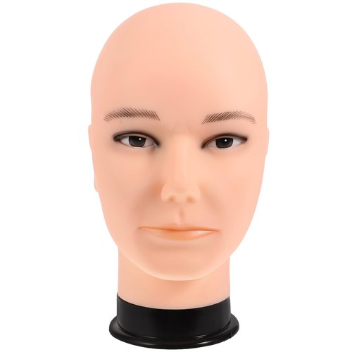 Healeved Mannequin Head Wig Stand Makeup Mannequin Head Cosmetology Manikin Head Wig Head Female Bald Practice Training Head for Make Up and Lash Extension or Display Wig Hats Eyeglasses