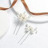 Casdre Pearl Bridal Hair Pins Crystal Bride Hair Piece Wedding Hair Accessories for Women and Girls(Pack of 2) (A Silver)