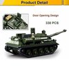 ChokGift Military Army WWII SU-85 Tank Destroyer Vehicle Building Kit Army Series Building Block Set with 2 Soldier Figures, Best Roleplay STEM Construction Toy for Boys Girls (338 PCS)