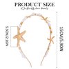 BARTOSI Starfish Headband Gold Pearl Bridal Headpiece Mermaid Hair Band Beach Wedding Hair Accessories for Women and Girls