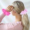 Totelux Breast Cancer Hair Ties Pink Ribbon Hair Scrunchies Elastics Hair Band Ponytail Holder Silk Hair Ropes for Women Girls Breast Cancer Awareness Hair Accessories 3PCS