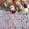 Christmas Nail Art Stickers Decals Santa Xmas Tree 5D Embossed Christmas Nail Decals 4PCS Elk Glove Snowflake Cookie Man 3D Self-Adhesive Christmas Stickers for Nails Manicure Nail Art Decorations