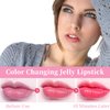 BLUE LOVE 2PCS Color Changing Flower Jelly Lipstick, Clear Lipstick with Flower Inside Temperature Change Lip Balm, Hydrating Lipstick Moistrurizer Long Lasting Lip Gloss (2Pc Blue)