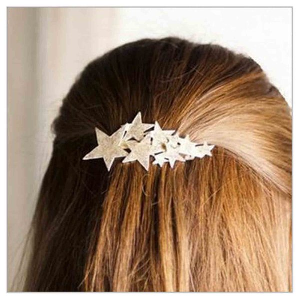 Iaceble Boho Star Hairclip Pin Cluster Star Hair Barrette Clip Silver Star Hairpin Clip Metal Star Ponytail Holder Hairclip Decorative Hair Accessories for Women and Girls Headdress